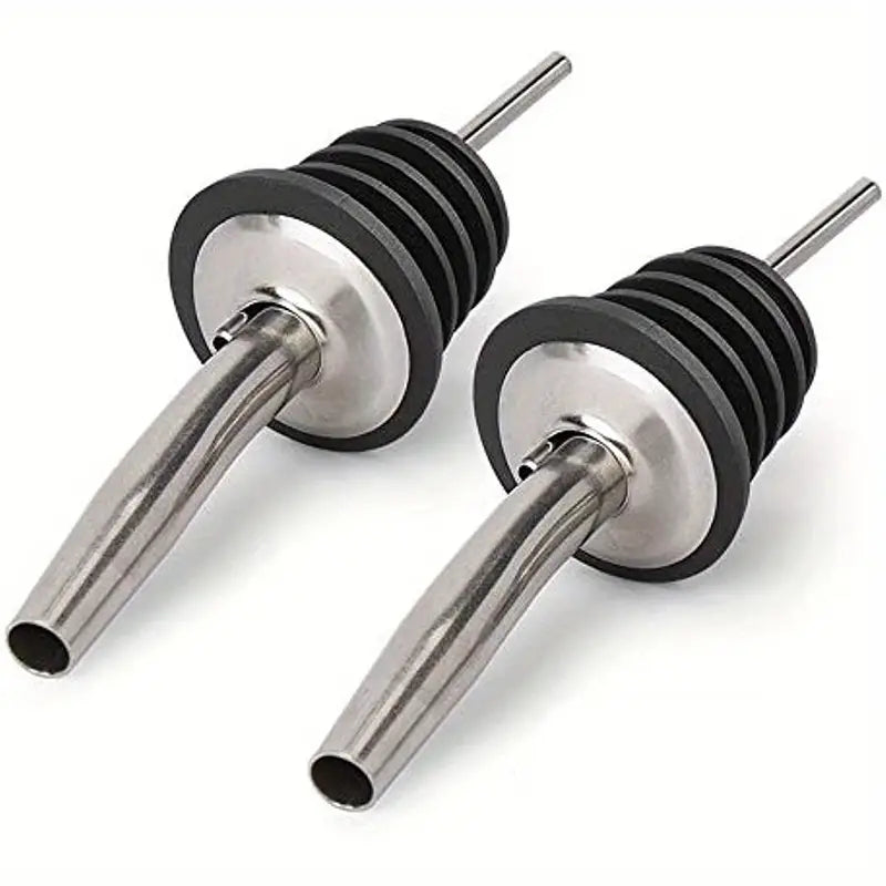 2pc Stainless Steel Liquor / Wine / Oil Bottle Pourer
