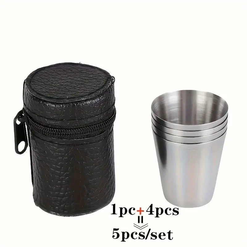 4pc Stainless Steel Shot Glasses Set