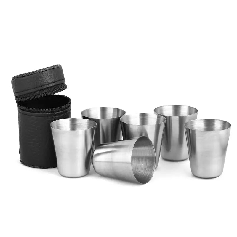 4pc Stainless Steel Shot Glasses Set