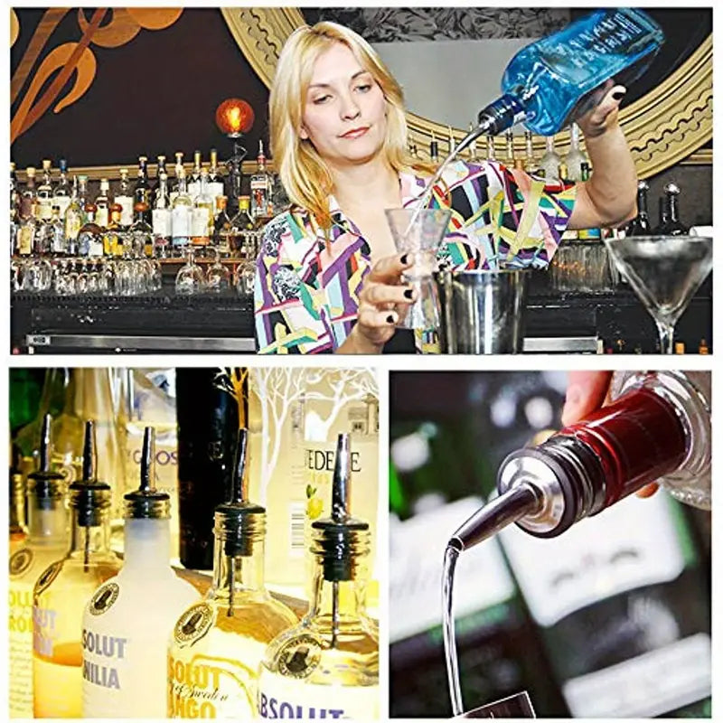 2pc Stainless Steel Liquor / Wine / Oil Bottle Pourer